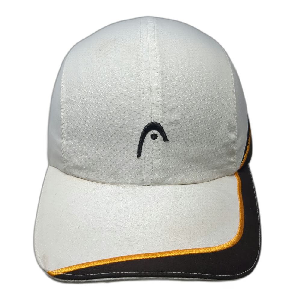 HEAD Baseball Cap White One Size Performance Slideback Orange Black Trim Hat